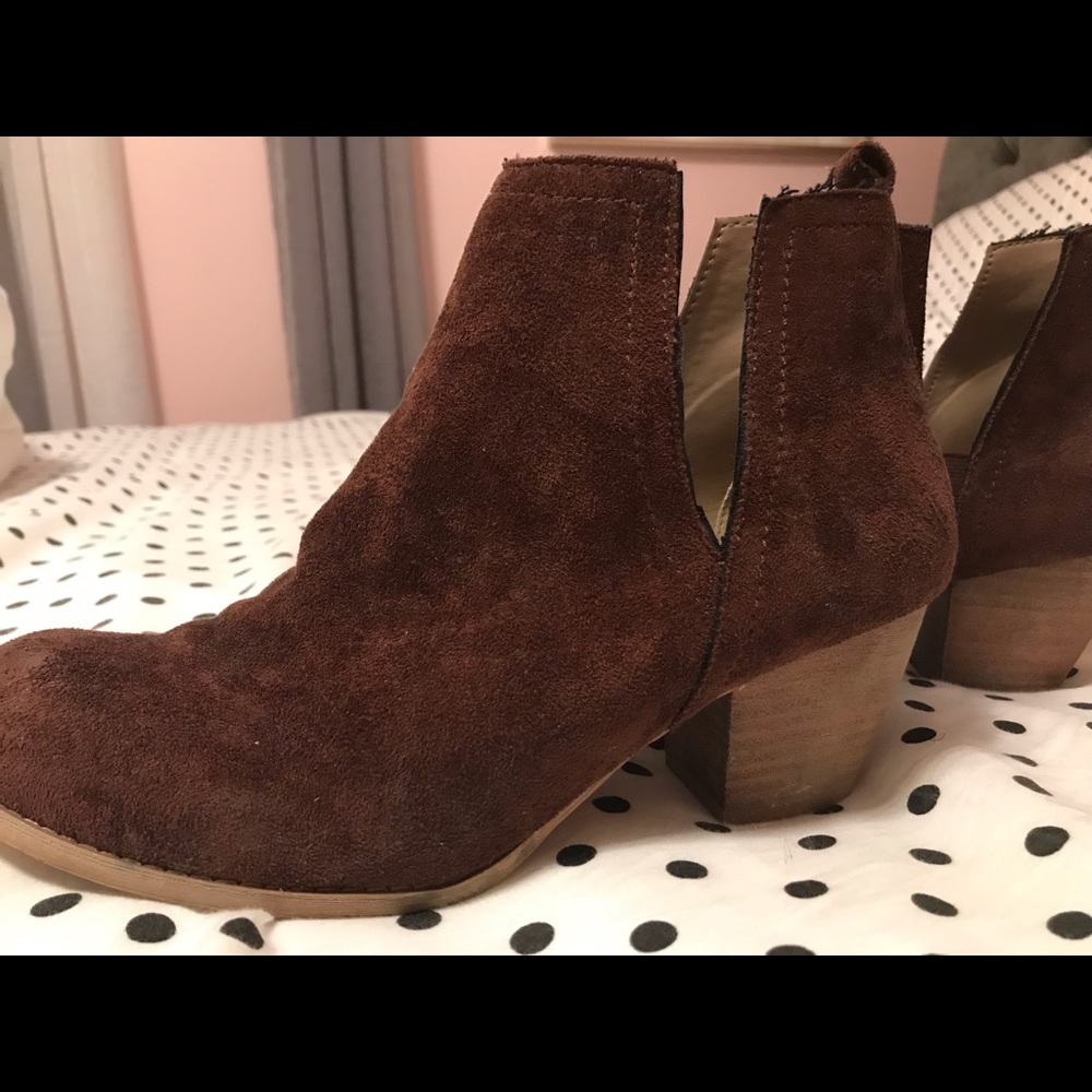 Brown suede boots
